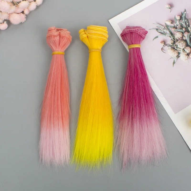 BJD Dolls Straight Perücke DIY Haarteil Make up Haar Synthetic Craft Hair 