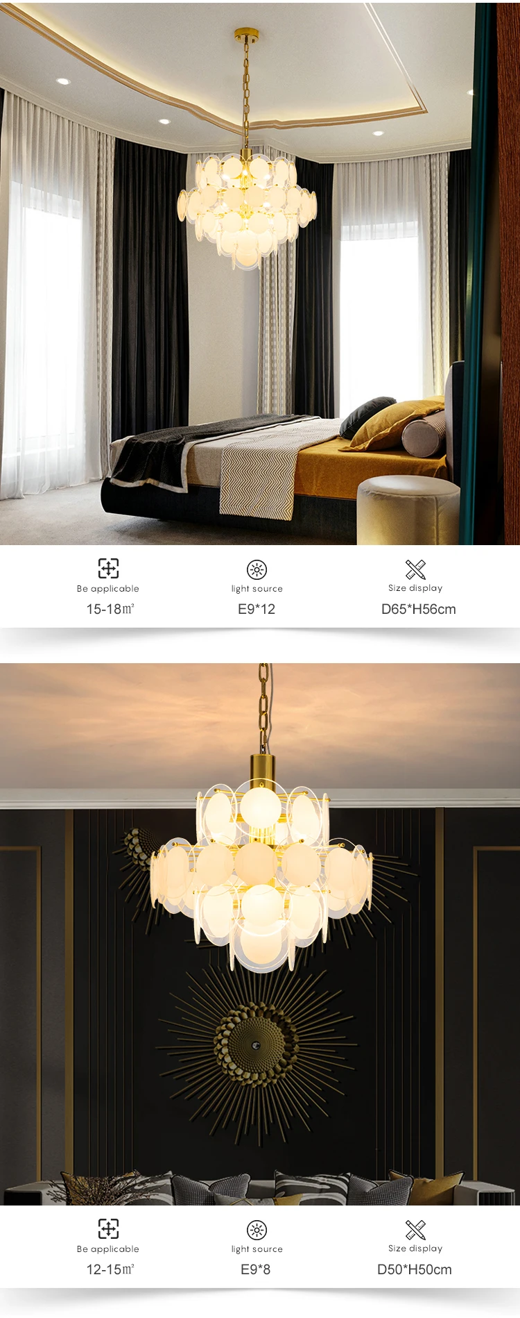 Wholesale Indoor Decoration Living Room Dining Room Glass LED Pendant Lamp