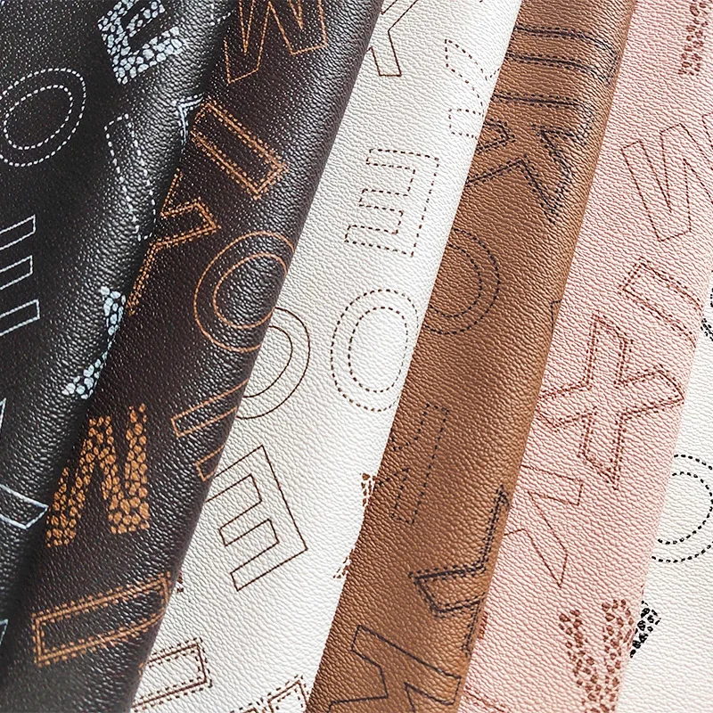 Vinyl Fabric Material Custom Digital Printed Faux PVC PU Leather Roll Pint on Leather for Upholstery