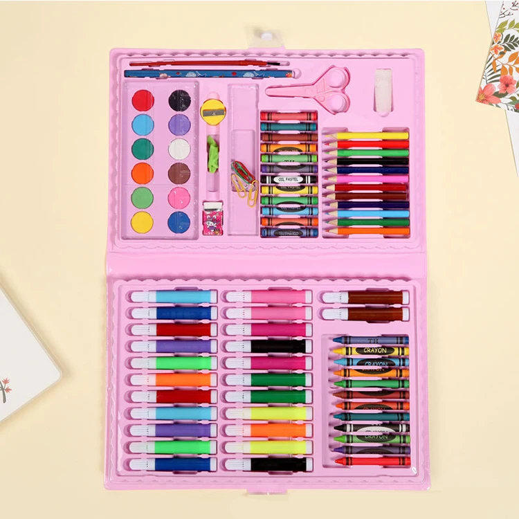 Art Supplies Pink 176pcs - Great Gift Portable Art Box