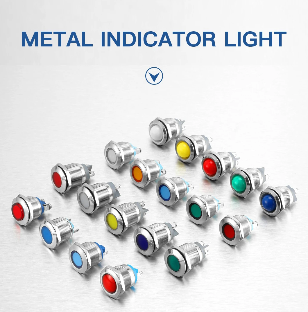 Abilkeen 8mm Camber Concave Mini Metal Indicator Light Industrial ...