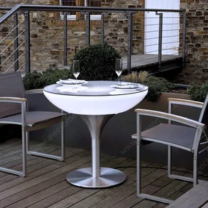 High-Top LED Cocktail Bar Table for Night Club Lounge Outdoor Events Parties Gardens-Modern Design for Living Room Malls