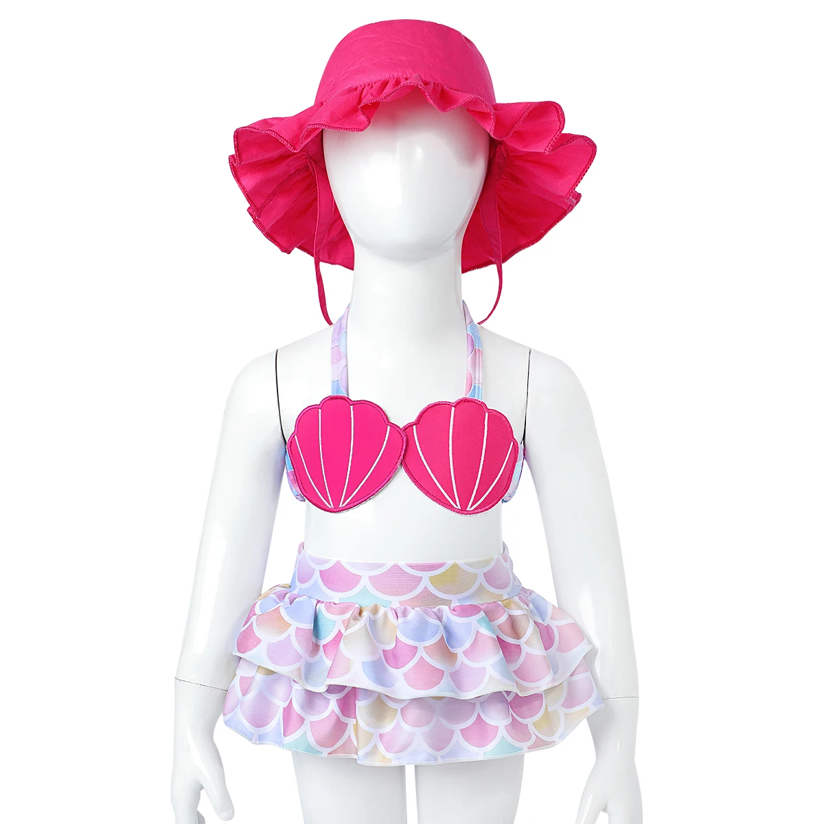 Puresun Custom Fancy Shell Appliques Mermaid Baby Swimwear Summer Toddler Beachwear Baby Girls Bikini