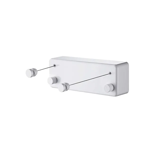 Retractable Clothesline Indoors Laundry Line with Adjustable Stainless Steel Double Rope Wall Mounted Drying Line
