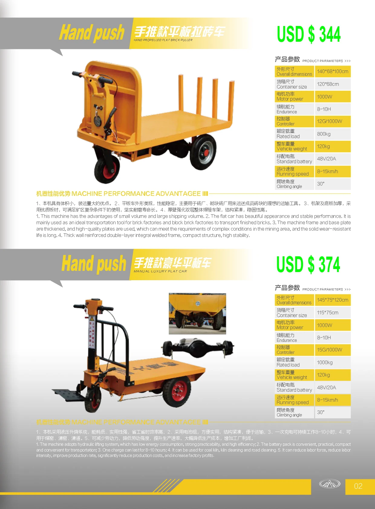 Small dump truck hand ash truck hand cart battery power electric transfer cart small hand push sand filling machine