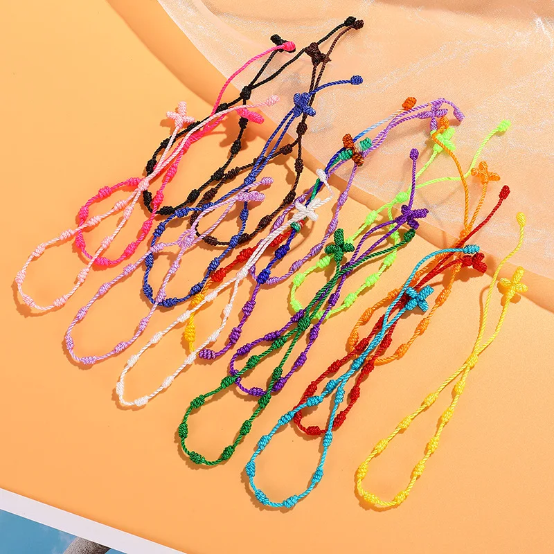 Braccialetti Con Cordino E Nodi - Set Da 10 Pezzi, Regolabili, Idea Regalo Per Amici E Coppie - Foto 8