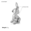 Breloque chiot assis avec pendentif coeur en argent