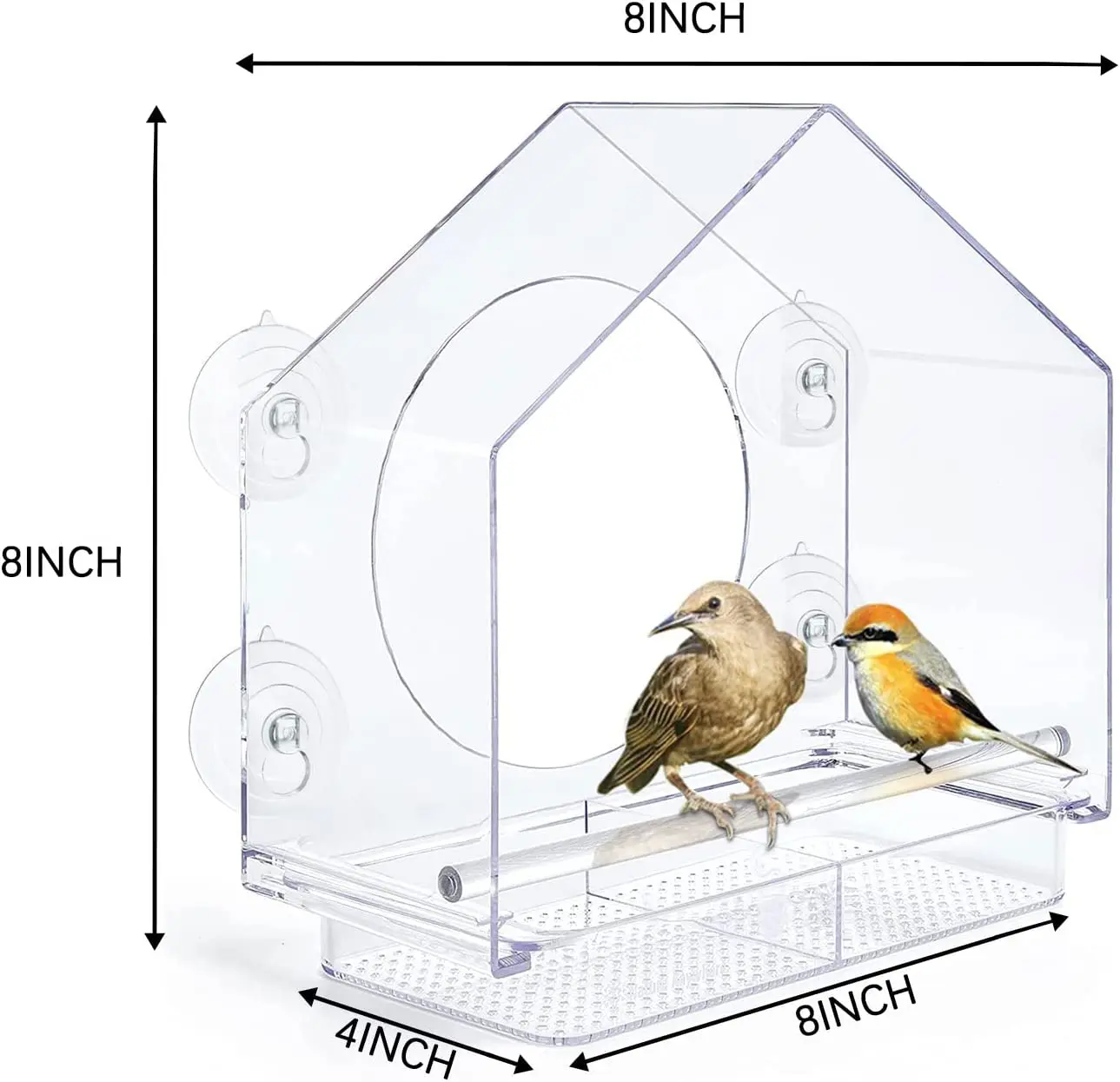 Transparent Acrylic Bird Feeder Weatherproof Bird House With Strong ...