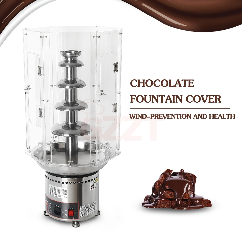 Простая сборка на 7 шин, акриловая трубка для шоколадного фонтана, защитная крышка от ветра для коммерческого фонтана