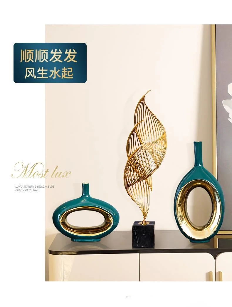 Luxury Home Decor Metal Interior Objects Artifacts for Living Room Elegant Home Decoration
