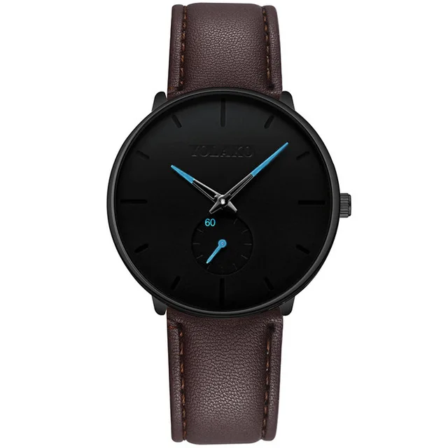 Leather Strap Casual Men's Watches Under $100 Brown PU