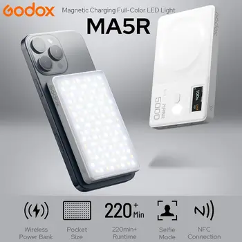 GODOX MA5R RGB LED Phone Light Magnetic Charging Full-Color Mini on Camera Video Lights,Selfie Lighting for Photography/TikTok detail image