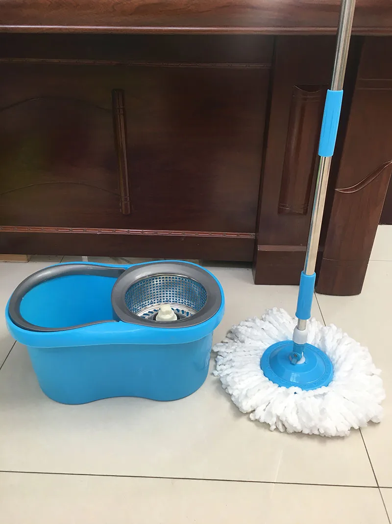 360 Rotation Magic Spin Easy Mop With Twist Two Replacement Mop Heads ...