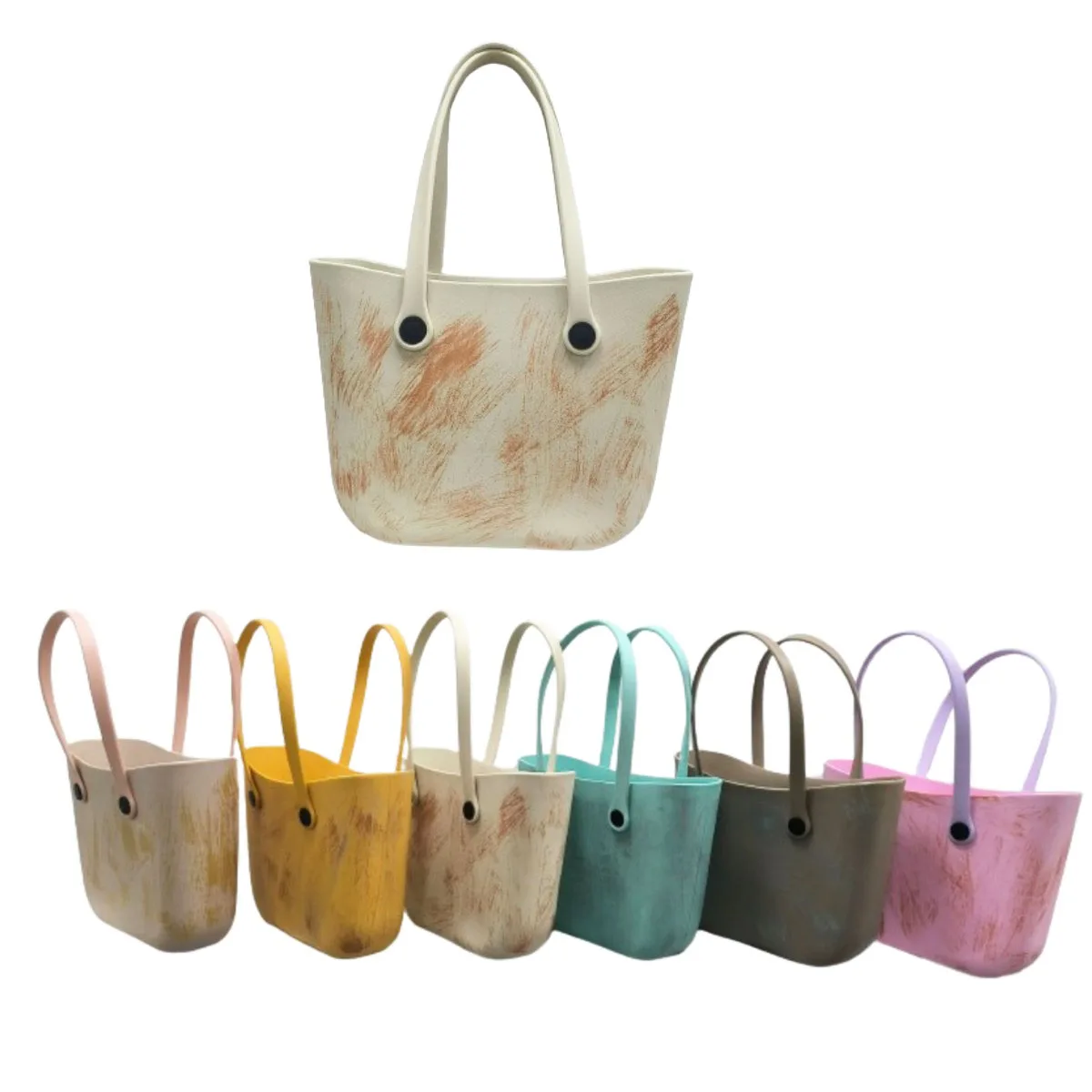 New Women Silicone Beach Bag Silicone Shopping Bag Pack Travel Cosmetic  Storage Bag Silicone Beach Tote Handbag - Main Image