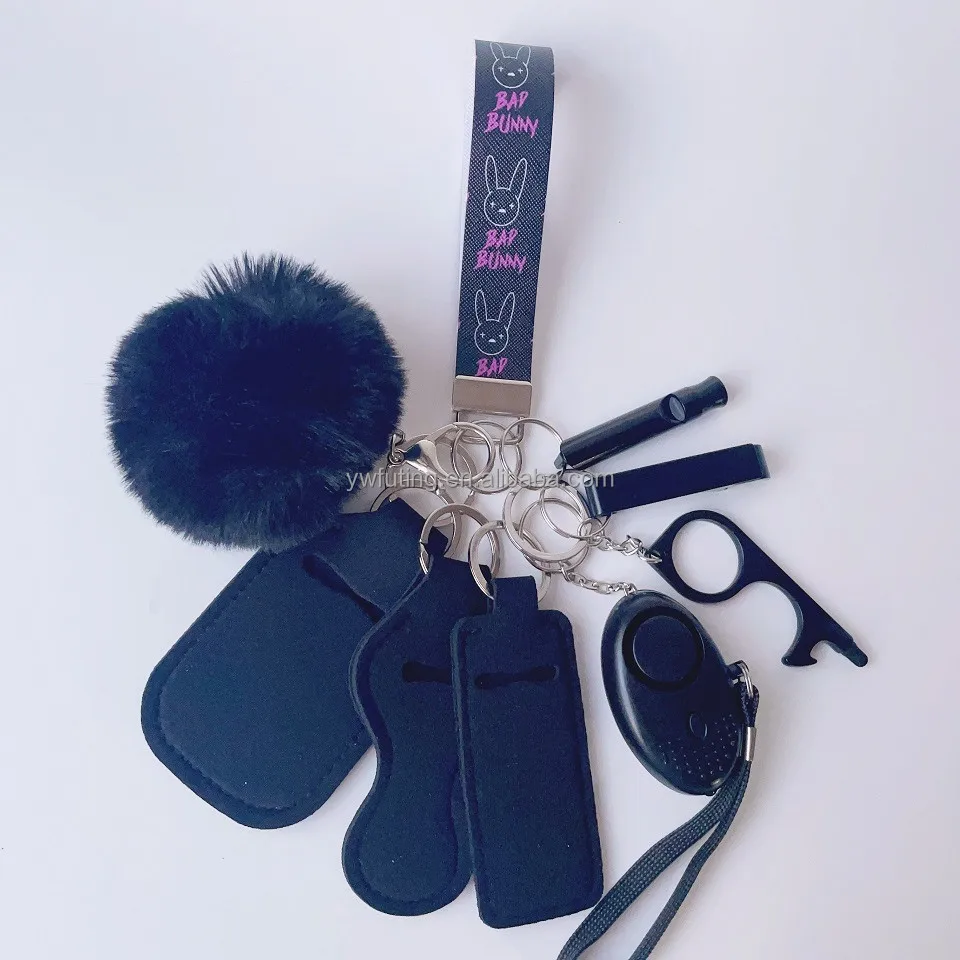 New Design Fruit Print Leather Wristband Self Defence Keychain