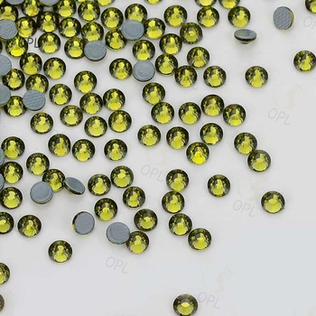 Olivine Glass HotFix Rhinestones Long-Lasting Decorative Stones for Crafts & Apparel, Hot Press Crystal Rhinestones SS20