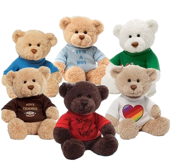 Wholesale Sublimation Plush Teddy Bear T Shirt Brand Your Logo Custom