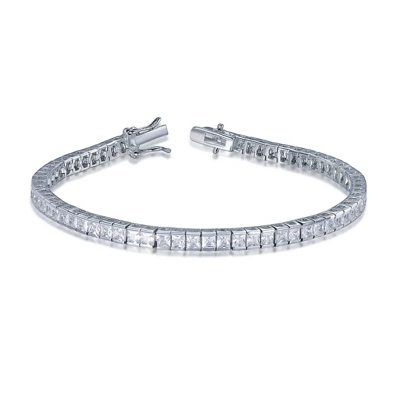 Bracciale rainbow sapphire tennis bracelet 925 silver white gold tennis chain lab diamond tennis bracelet