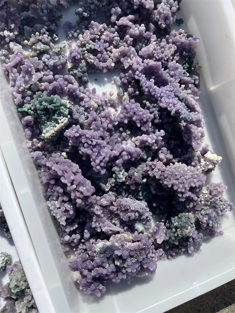 天然紫グレープアゲートクラスターミネラルストーンローヒーリング