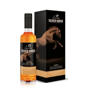 Wholesale Silver Horse Whiskey 700ml custom logo bottle alcoholic beverage pure whiskey spirit manufacturers