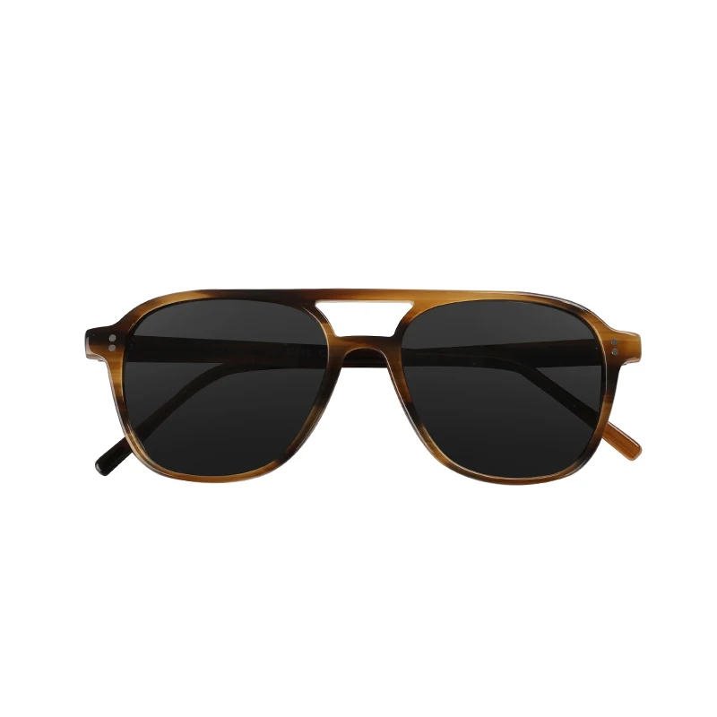 Retro Style Sun Glasses - Double Bridge Acetate Sunglasses display picture 1