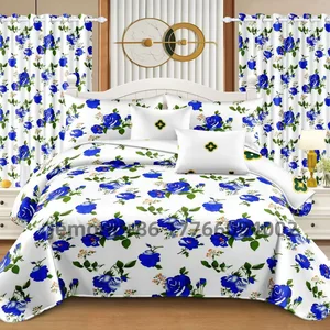 Customized Africa Style Microfiber Brushed Three Pieces Bedsheet Bed Sheet Bedding Set