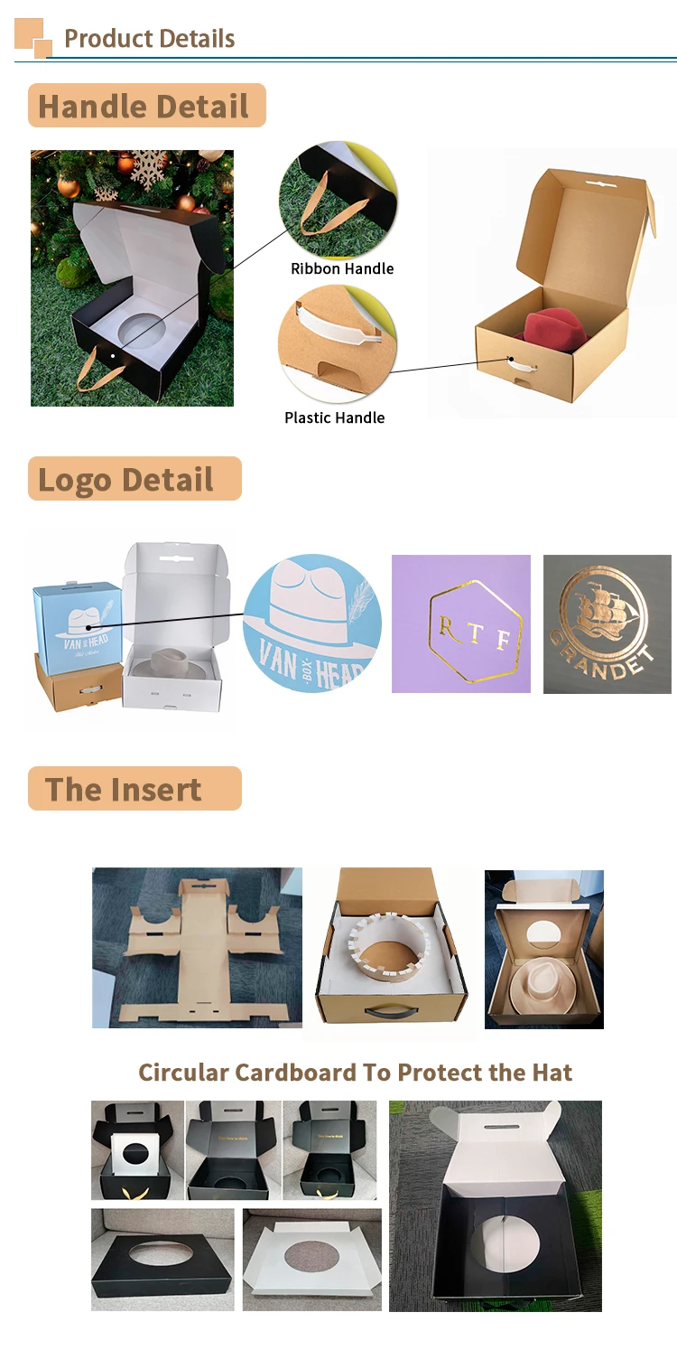Hat Box Fedora Hat Shipping Box Custom Hat Boxes With Handle And Logo