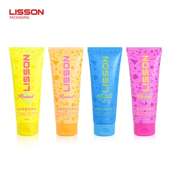 Custom Color Cosmetic Sunscreen 100 ml Squeeze Tube Facial Cleanser Tube Packaging with Flip Top Cap
