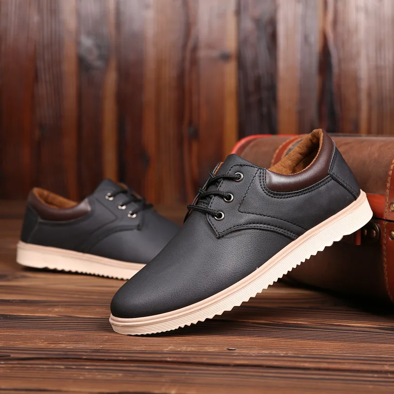 AEHO Chaussures Homme Cuir Confort Slip-On Baskets Décontractées Sans Lacets - Respirantes Et Antidérapantes