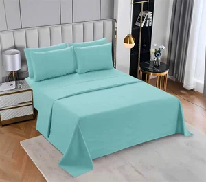 Wholesale Winkle Free Queen king 6 Pieces Bed Sheets Brushed Microfiber Plain Colors Simple 6pcs Bedsheet Set