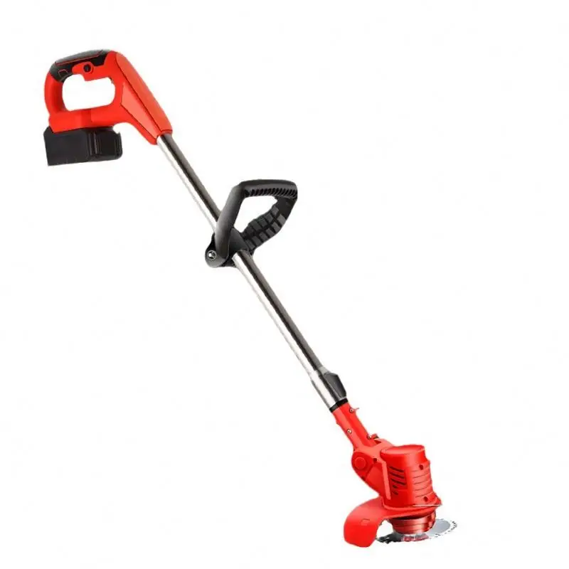 Portable Lightweight 21V Cordless Electric Grass Trimmer Weed Eater with 1 Rechargeable Battery and Folding Handle for Lawn Use