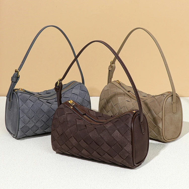 Autumn Winter Retro Large Capacity Underarm Suede Leather Bucket Bag Women's Armpit New Casual Tote Bag Shoulder Suede Bag