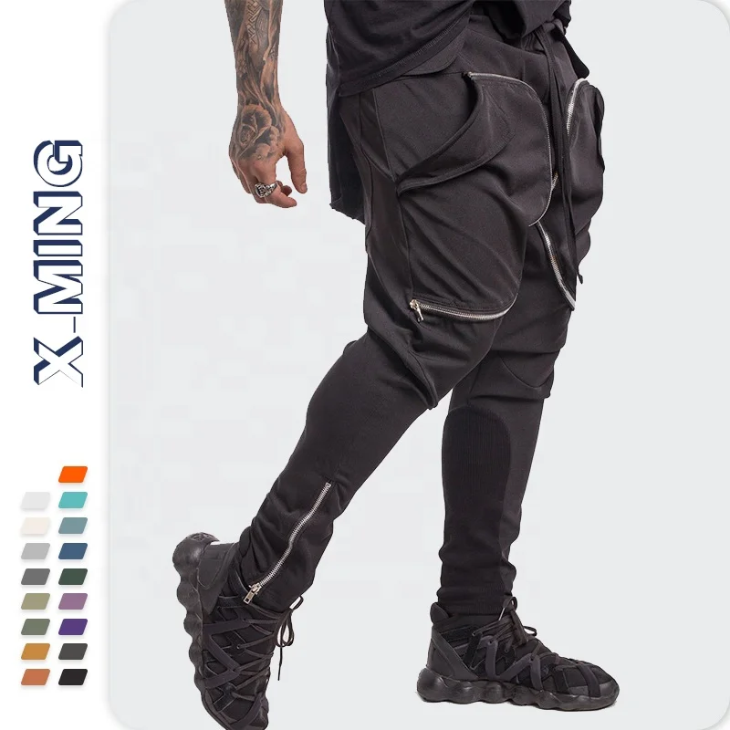 3D Multiple Pockets Cargo Pants Men Women Joggers Drawstring Zipper  Sweatpants Track Trousers street wear men