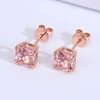 Real solid 10k gold  lab Morganite Stud Earrings