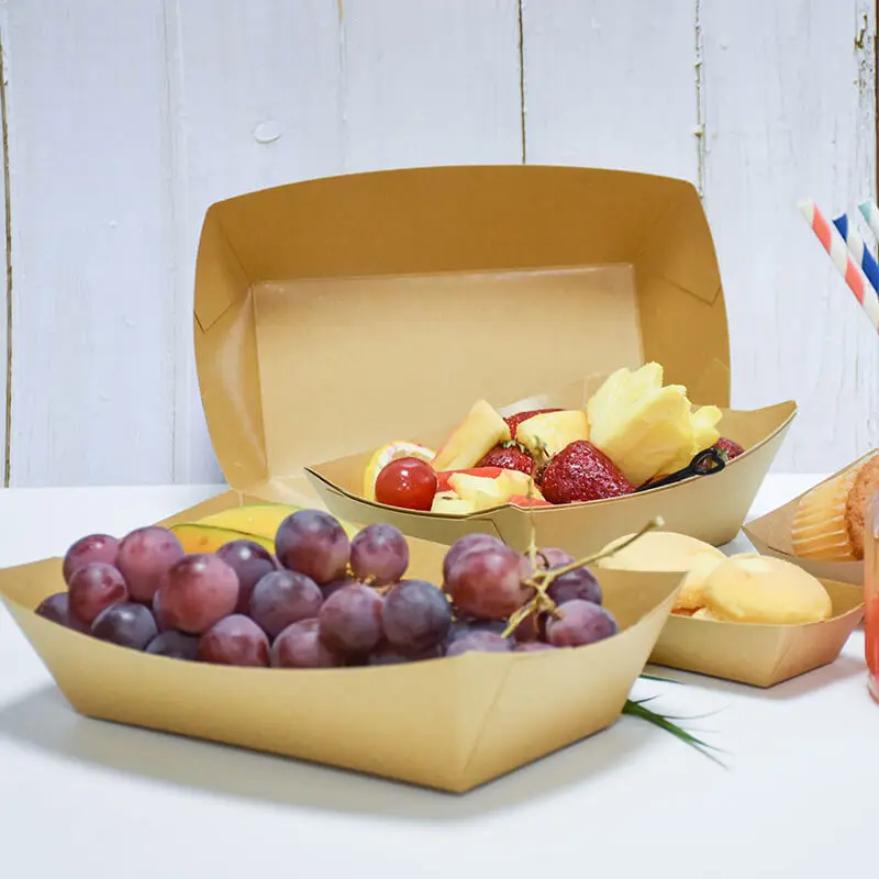 For Noodles Kraft Containers Fast Meal Take Away Packaging Box Paper Food Container