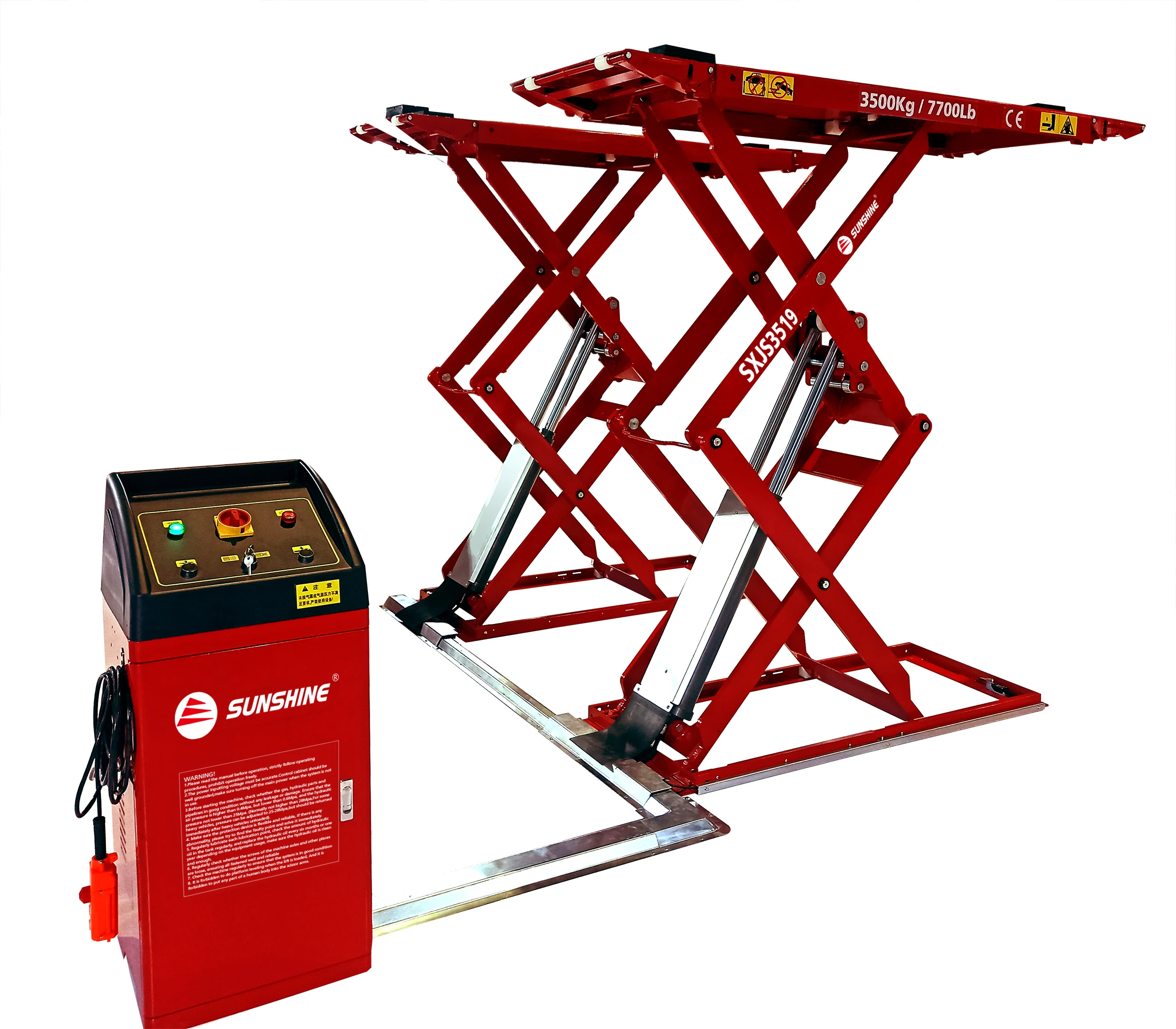 Elevador de tijera hidráulico Sunshine SXJS3519 3,5 t CE, 3 kW