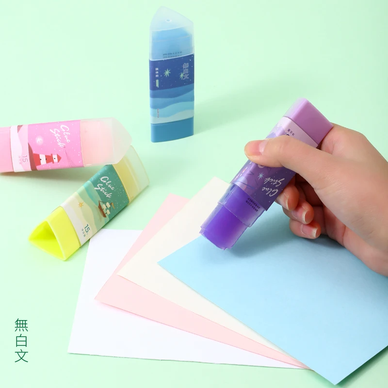 New design high quality product triangle glue pen multicolor glue stick