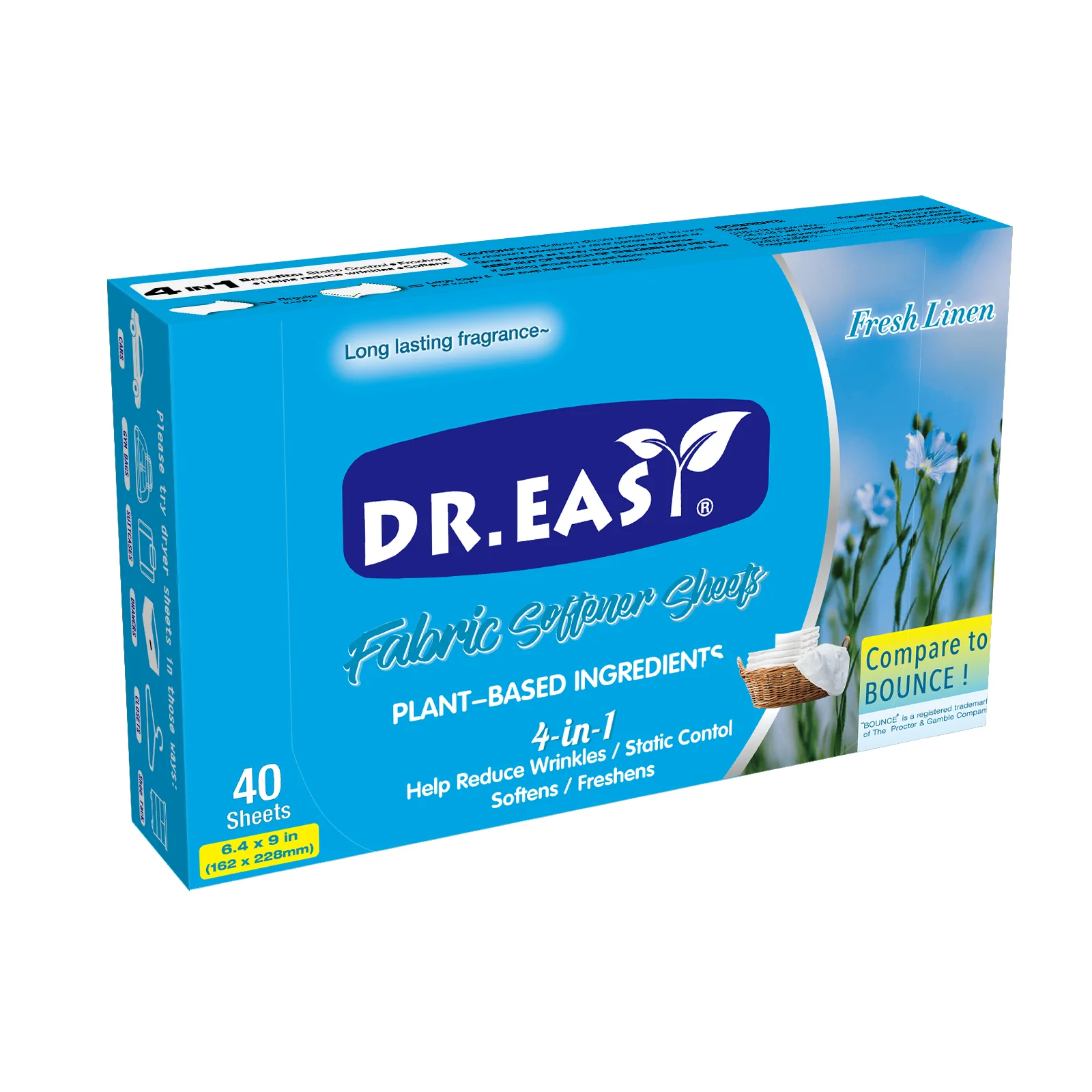 Fresh Linen High Quality Private Label New Formula Eco-friendly Fabric Softener Sheets Disposable Dryer Sheets