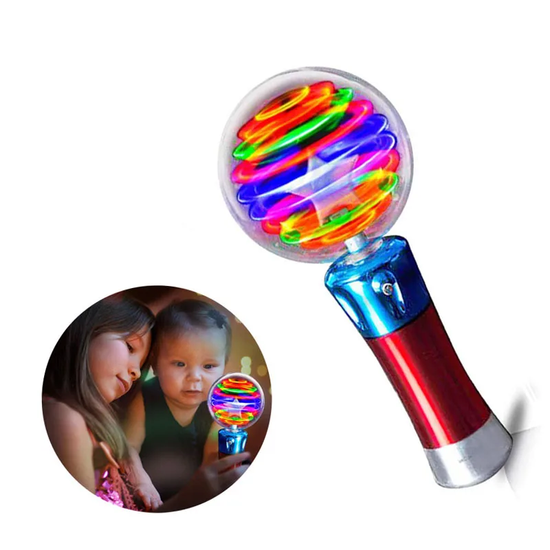 Customized Pattern LED Magic Princess Stick Light Star Ball Kids' National Day Party Spinning Toy Light-Up Wand