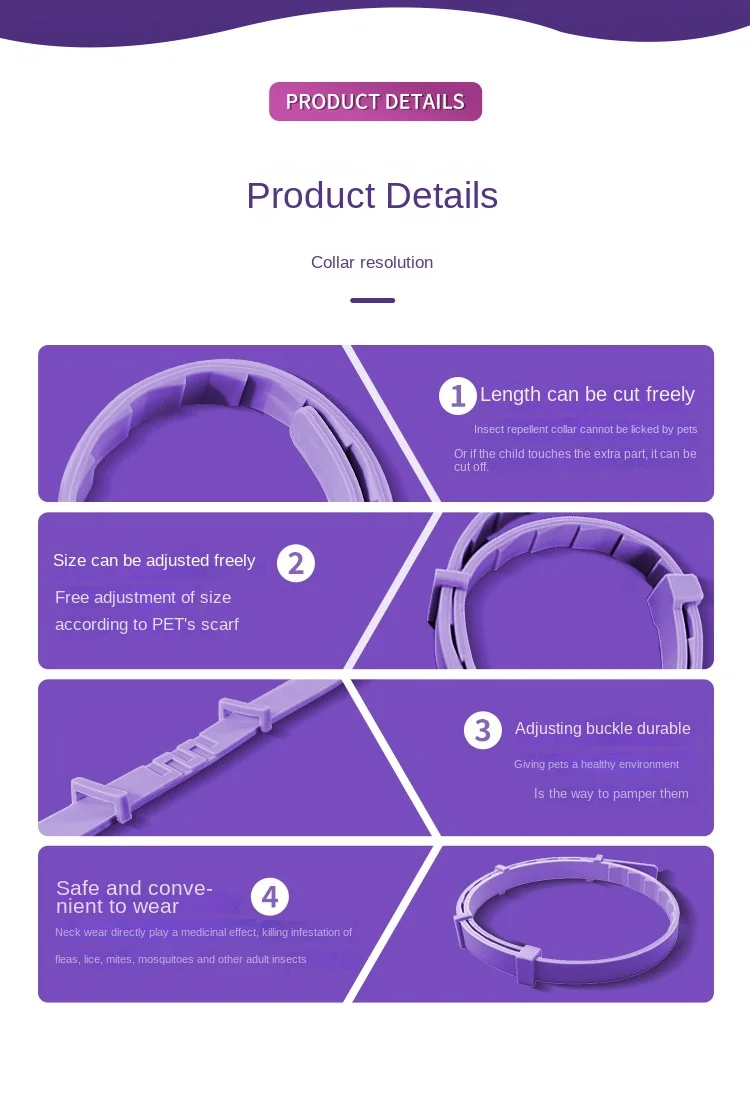 4-Pack CalmingCollar Silicone Ribbed Collar for Cats and Dogs Soothing Adjustable Pet Supplies With Unique Print Patterns