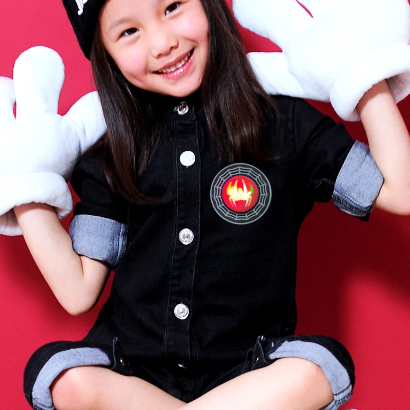 PVC Small MOQ 3D Rubber Cartoon LED Lighting Patch for Garment