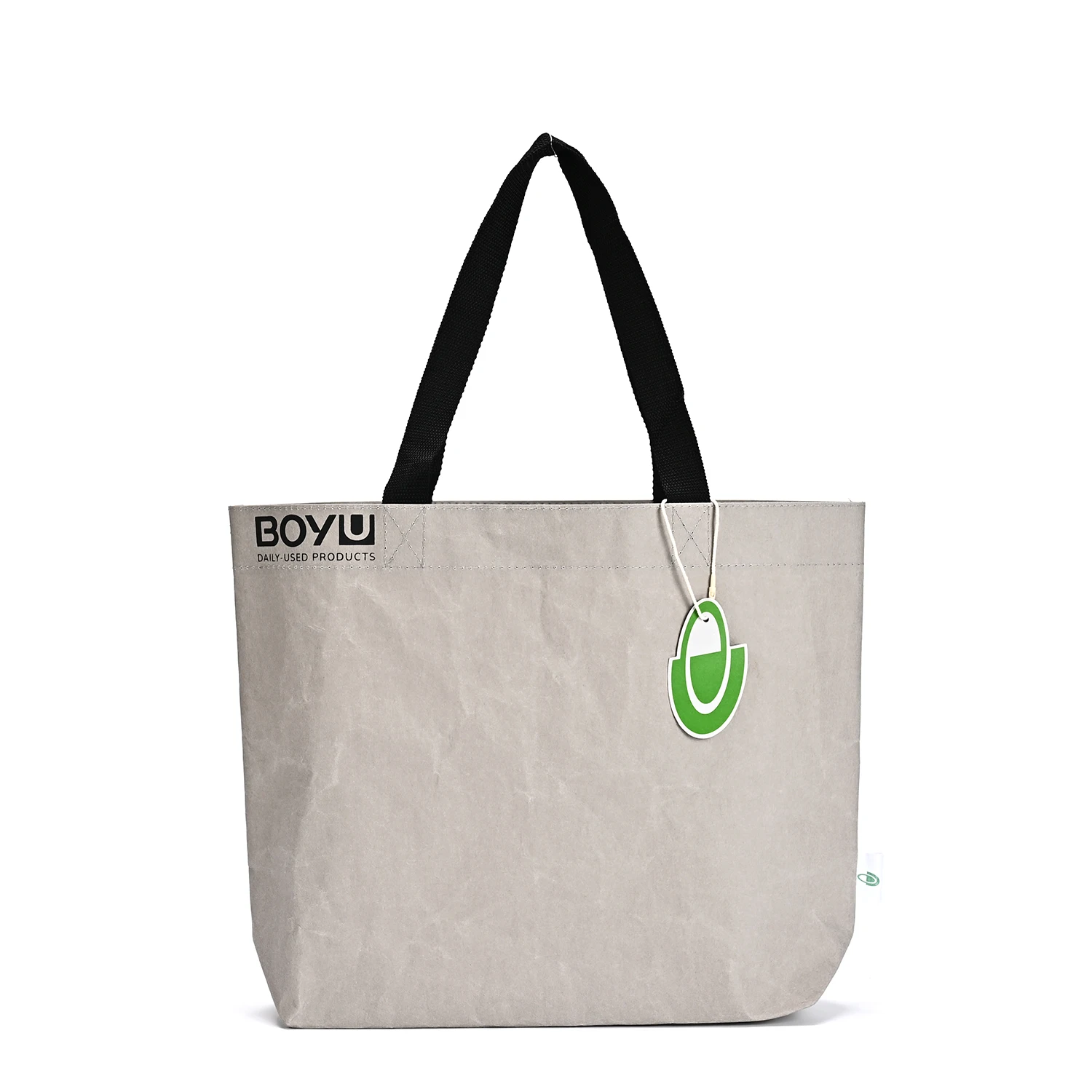 Shopping Bag Single Shoulder Handbag Dupont Paper Tote Bag Washable Kraft Paper with Cotton Linen Lining Natural Ecobags details