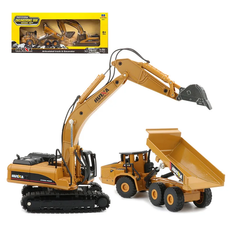 Huina 1611 150 Scale 2in1 Diecast Excavator And Dumper Engineering