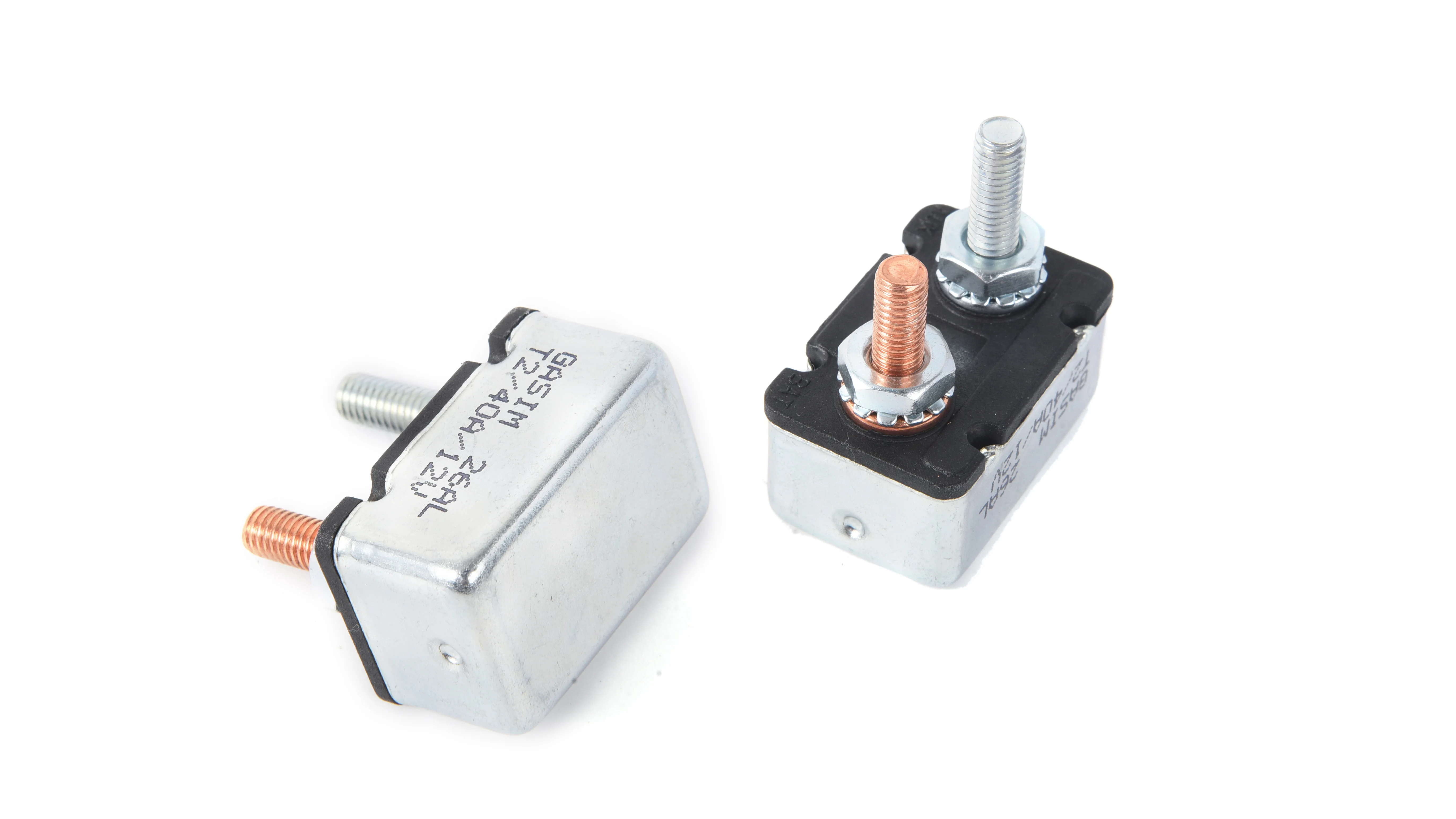 Ampper 25A Automatic Reset Circuit Breaker (4 Pack) - DC 12V-24V, Stud Bolt, With Red Covers For Automotive, Marine, RV