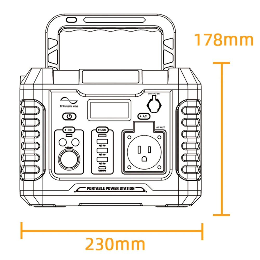 Enerlution 、 Hybess - Eyacht Popular HomeNergon Outdoor Camping Electric Power 300W 330W IFEPO4 3.2V Lithium Lithium Station Solar Station Proteable Station 9