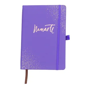 Soft Cover A5 Leather Bound Notepad Customized Promotion Embossed Logo PU Notebook 96 Sheets