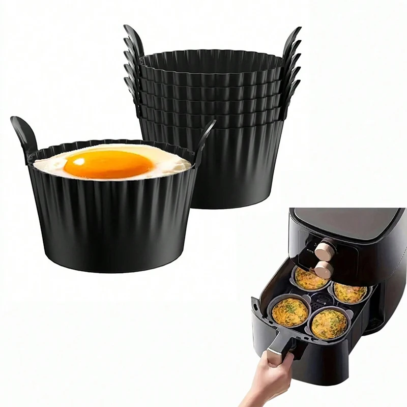 Premium Food Grade Easy Release Nonstick Silicone Egg Cake Mould Cups Air Fryer Baking Ramekins