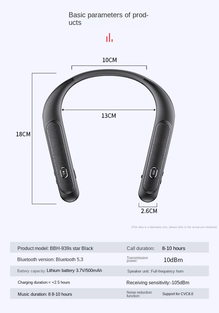 Rambotech Hot Private Model Patent Wearable Sports Neck Hanging Bluetooth Wireless Stereo Surround Stereo Sound Effect BBH-939