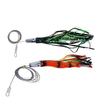 Saltwater Octopus Trolling Fishing Lure 60g 8.2inch Rig Octopus Skirt Stainless Steel Jetted Head Trolling Lures – Trolling Lure – view 2