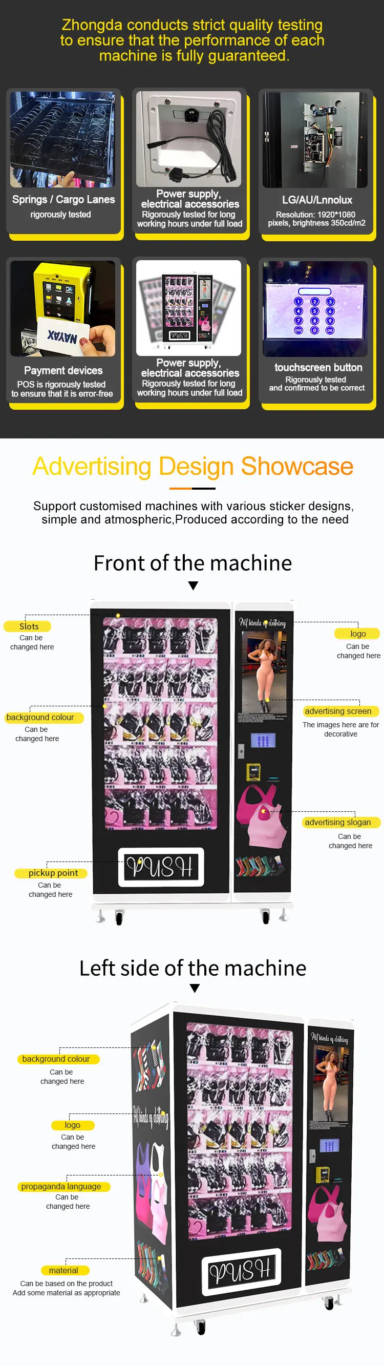 Custom Sport Suit Vending Machine Gym Leggings And Tops Clothing ...